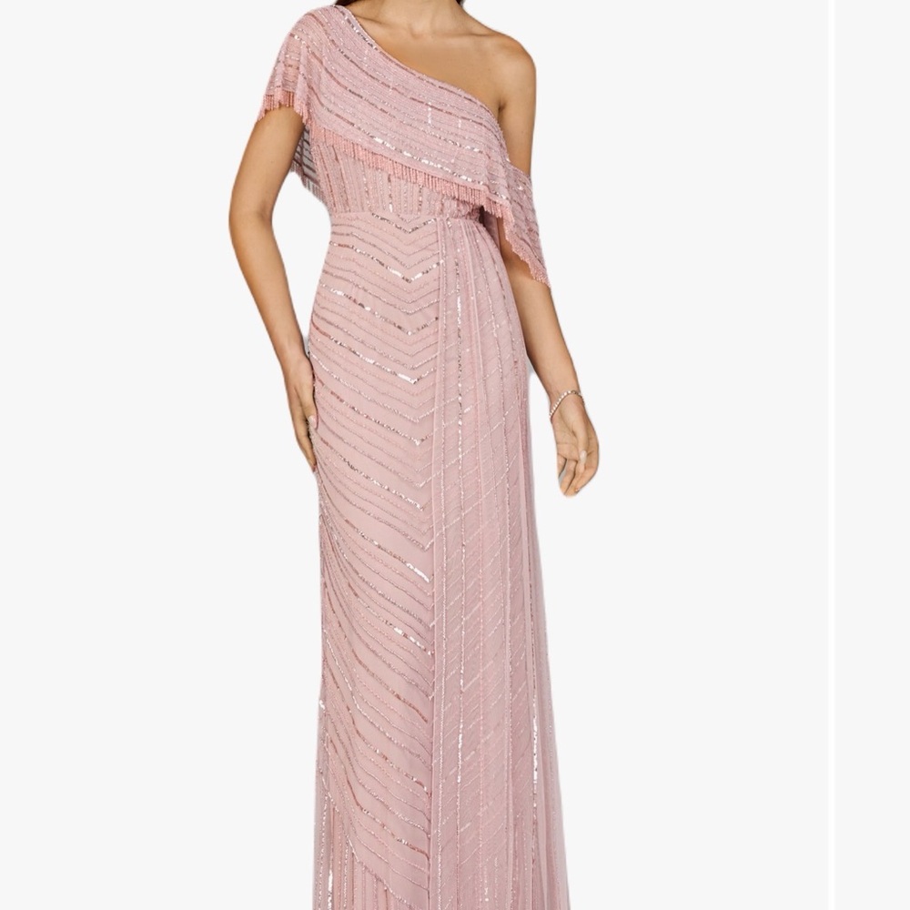 Elegant Pink One-Shoulder Evening Dress